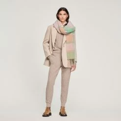 Flash Sale ???? Sandro Checked Scarf Pink / Green ✨