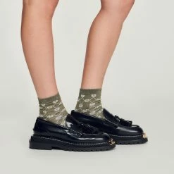 Best deal ???? Sandro Double S Jacquard ???? Socks Olive Green ????