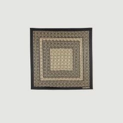 Budget ???? Sandro Printed Silk Twill Scarf Camel ✨ -Sandro Shop Sandro SFABO00650 13 V P
