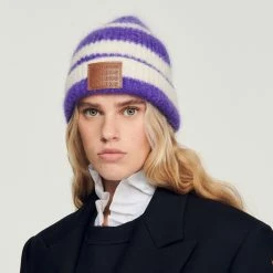 Sandro Shop 5 Buy ???? Sandro Knitted Beanie Purple ????