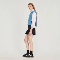 Cheap ???? Sandro Knitted Neck Warmer With Trucker Collar Blue ???? -Sandro Shop Sandro SFABO00673 44 V 6