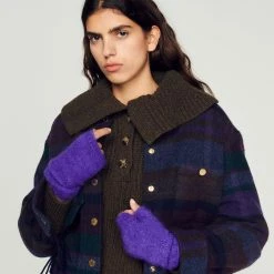 Sandro Shop 7 Brand new ???? Sandro Mohair Fingerless Gloves Purple ✔️