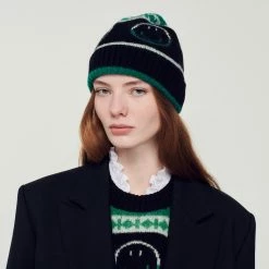 Flash Sale ???? Sandro Smiley Beanie Black ????