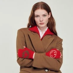 Hot Sale ???? Sandro Smiley© Fingerless Gloves Red ????
