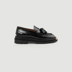 Deals ???? Sandro Thick-soled Leather Loafers Black ✔️