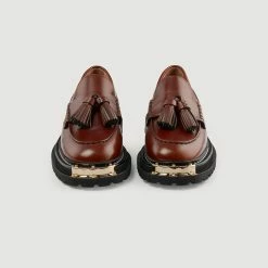 Top 10 ???? Sandro Thick-soled Leather Loafers Brown ✨ -Sandro Shop Sandro SFACH00621 G023 V 3