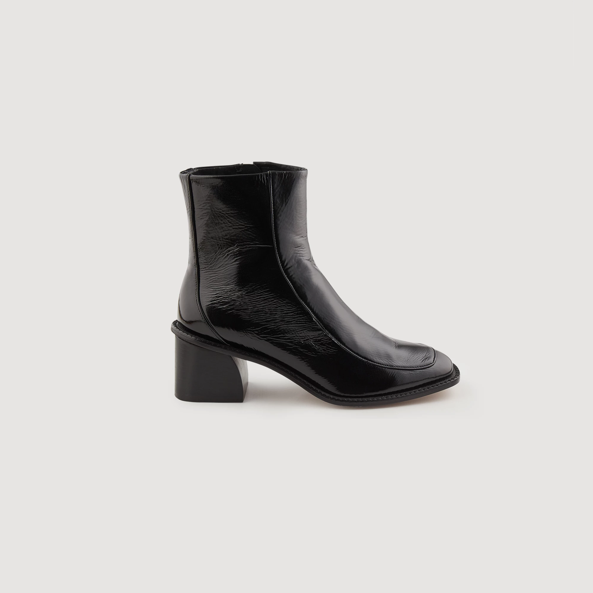 Outlet ???? Sandro Patent Leather ???? Boots With Heel Black ???? 1 Outlet ???? Sandro Patent Leather ???? Boots With Heel Black ????