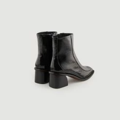 Outlet ???? Sandro Patent Leather ???? Boots With Heel Black ???? 5 Outlet ???? Sandro Patent Leather ???? Boots With Heel Black ???? -Sandro Shop Sandro SFACH00656 20 V 3