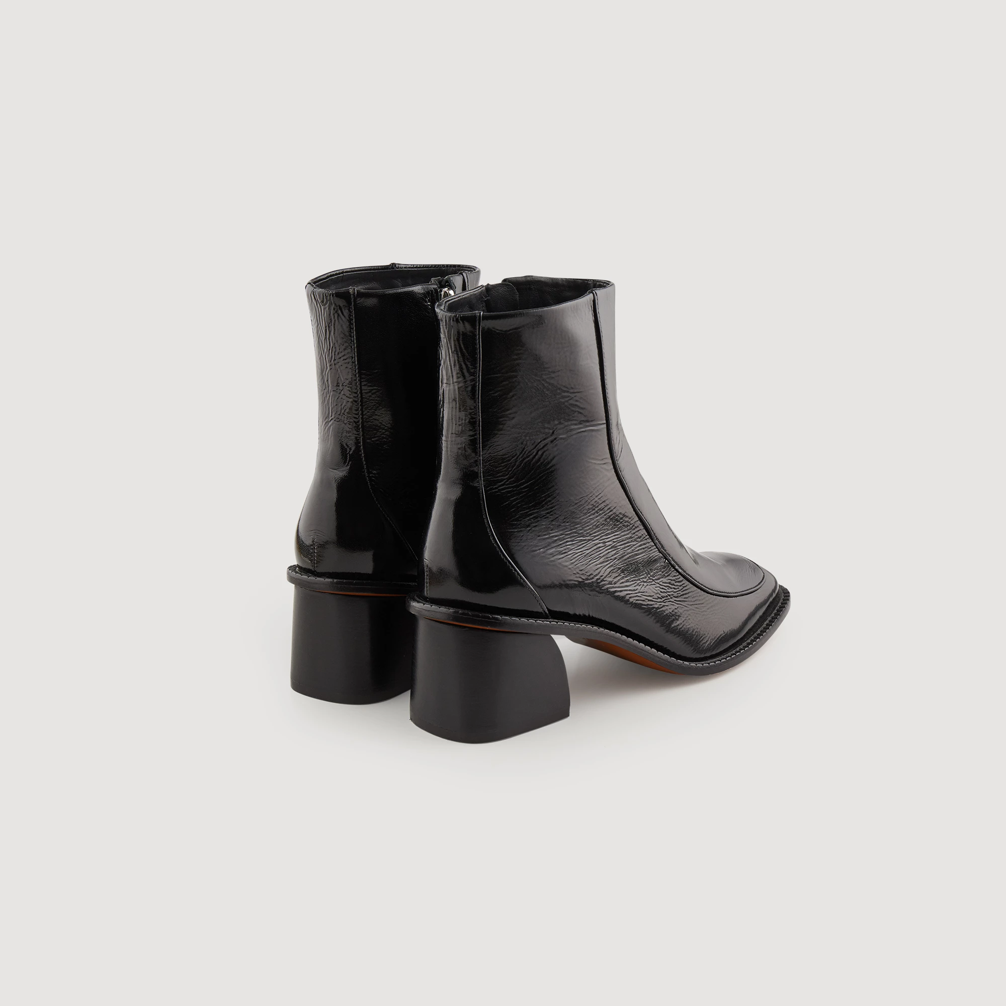 Outlet ???? Sandro Patent Leather ???? Boots With Heel Black ???? 3 Outlet ???? Sandro Patent Leather ???? Boots With Heel Black ???? - Image 3