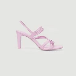 Promo ???? Sandro Heeled Leather ???? Sandals Mauve ????