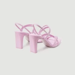 Promo ???? Sandro Heeled Leather ???? Sandals Mauve ???? -Sandro Shop Sandro SFACH00778 94 V 3
