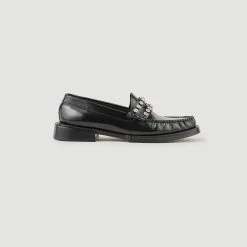 Budget ???? Sandro Leather Loafers With Rhinestones Black ✔️