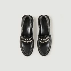 Budget ???? Sandro Leather Loafers With Rhinestones Black ✔️ 5 Budget ???? Sandro Leather Loafers With Rhinestones Black ✔️ -Sandro Shop Sandro SFACH00824 20 V 3