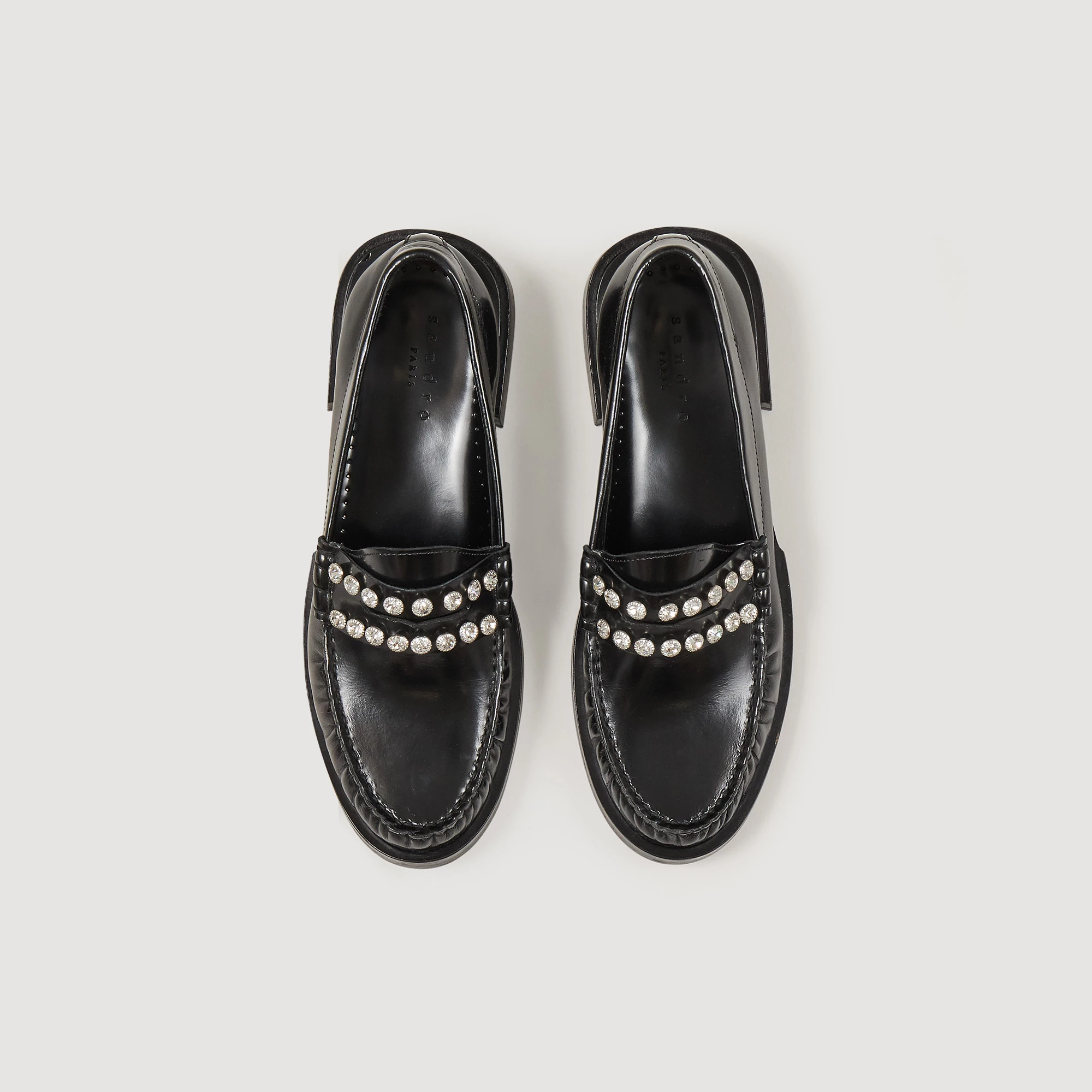 Budget ???? Sandro Leather Loafers With Rhinestones Black ✔️ 3 Budget ???? Sandro Leather Loafers With Rhinestones Black ✔️ - Image 3