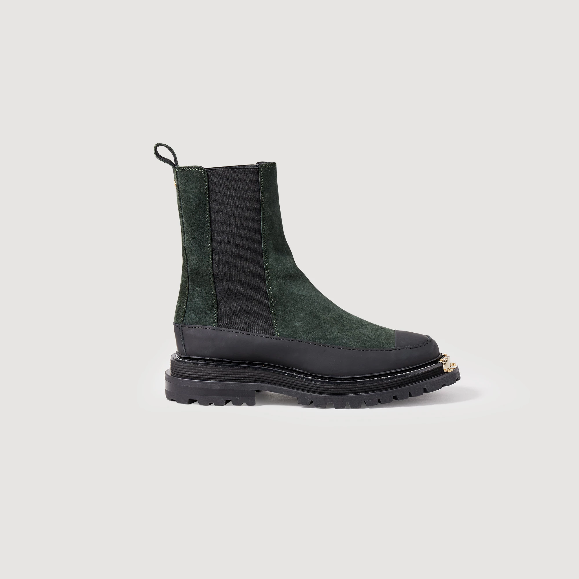 Cheapest ???? Sandro Leather Chelsea ???? Boots With Notched Sole Forest Green ???? 1 Cheapest ???? Sandro Leather Chelsea ???? Boots With Notched Sole Forest Green ????