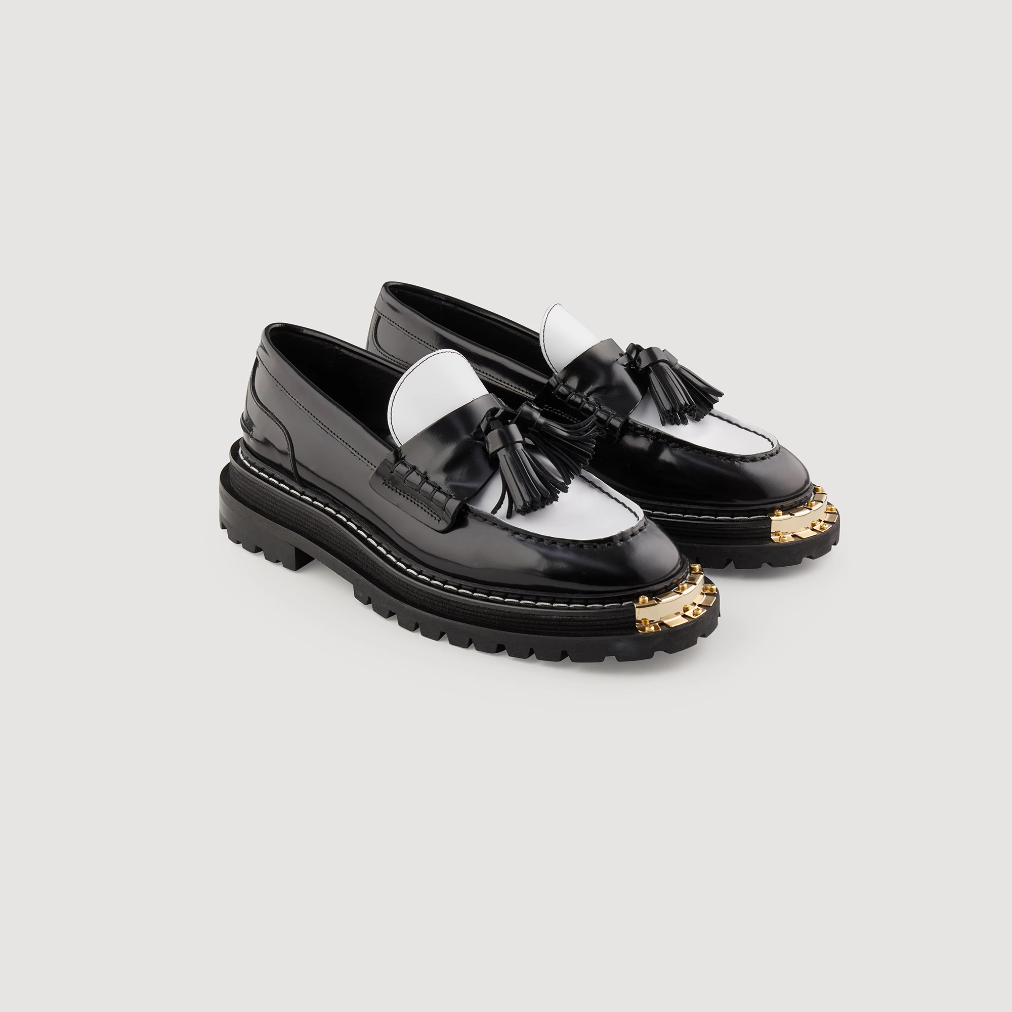 Best deal ⌛ Sandro Thick-soled Leather Loafers Black / White ???? 2 Best deal ⌛ Sandro Thick-soled Leather Loafers Black / White ???? - Image 2