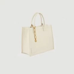 New ???? Sandro Leather Kasbah Tote Bag Ecru ????