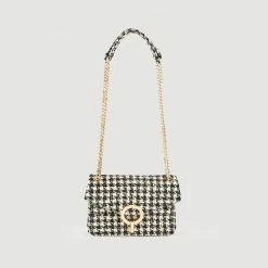 Hot Sale ???? Sandro Yza Tweed Houndstooth Bag White And Black ⭐ 10 Hot Sale ???? Sandro Yza Tweed Houndstooth Bag White And Black ⭐ -Sandro Shop Sandro SFASA00889 107 V 5