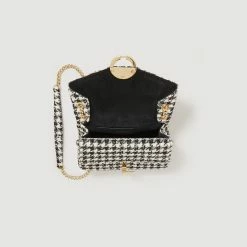Hot Sale ???? Sandro Yza Tweed Houndstooth Bag White And Black ⭐ 11 Hot Sale ???? Sandro Yza Tweed Houndstooth Bag White And Black ⭐ -Sandro Shop Sandro SFASA00889 107 V 6