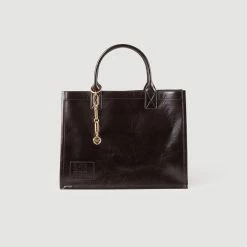 Buy ???? Sandro Kasbah Distressed Leather Tote Bag Chocolate ???? 6 Buy ???? Sandro Kasbah Distressed Leather Tote Bag Chocolate ???? -Sandro Shop Sandro SFASA00893 70 V 3