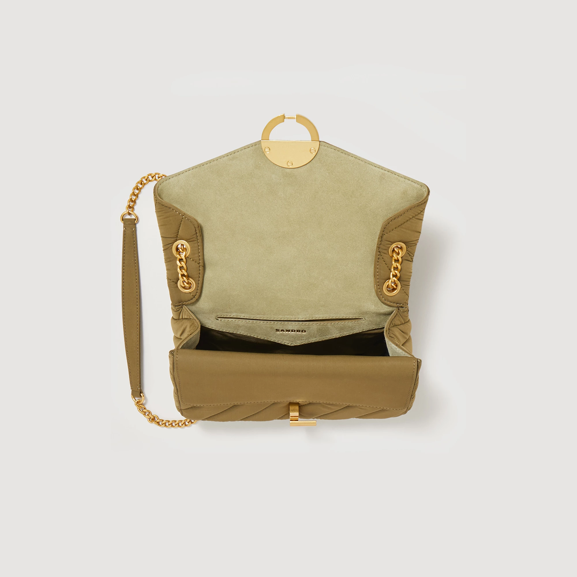 Outlet ???? Sandro Nylon Yza Bag Olive Green ???? 6 Outlet ???? Sandro Nylon Yza Bag Olive Green ???? - Image 6