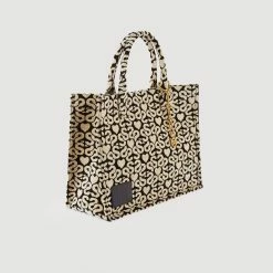Outlet ???? Sandro Kasbah Jacquard Fabric Tote Bag Beige ????