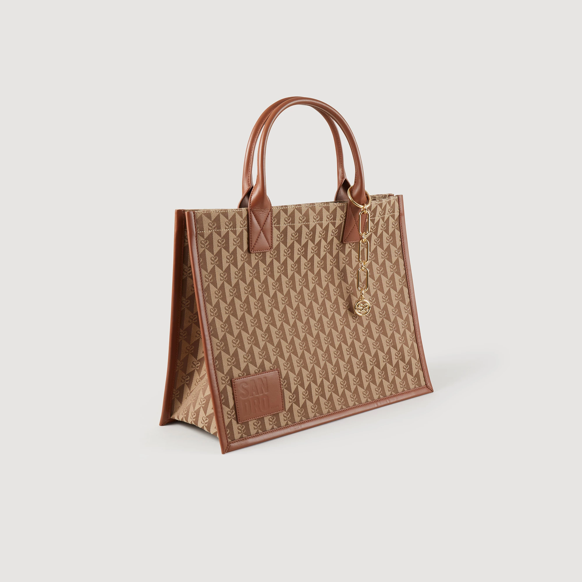 Promo ???? Sandro Kasbah Logo Jacquard Bag Brown ???? 1 Promo ???? Sandro Kasbah Logo Jacquard Bag Brown ????