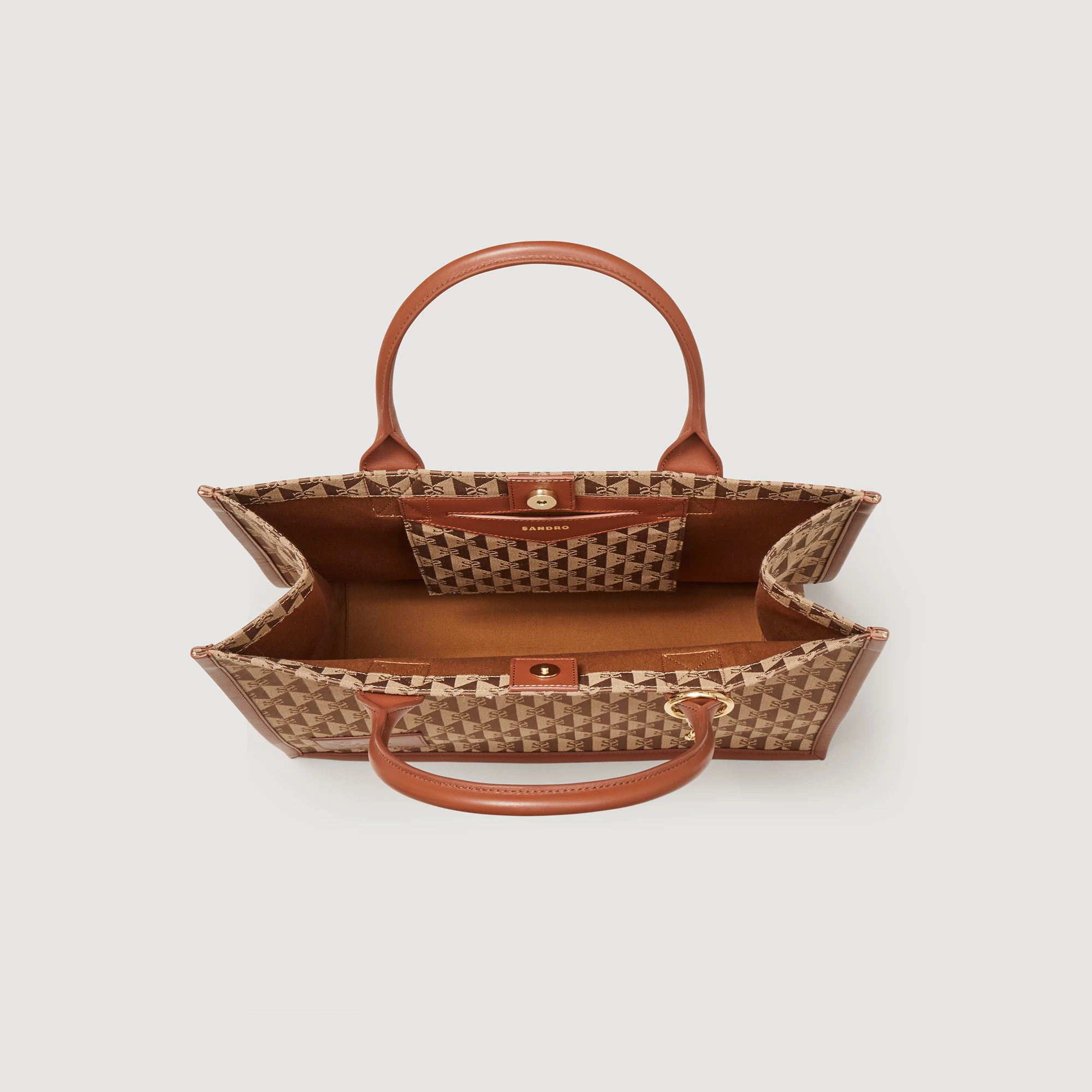Promo ???? Sandro Kasbah Logo Jacquard Bag Brown ???? 3 Promo ???? Sandro Kasbah Logo Jacquard Bag Brown ???? - Image 3