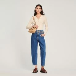 Cheapest ???? Sandro Knitted Cardigan Ecru ???? -Sandro Shop Sandro SFPCA00118 11 V 4