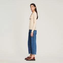 Cheapest ???? Sandro Knitted Cardigan Ecru ???? -Sandro Shop Sandro SFPCA00118 11 V 6