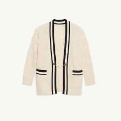 Cheap ???? Sandro Pointelle Knit ???? Coatigan Ecru ???? -Sandro Shop Sandro SFPCA00406 11 V P