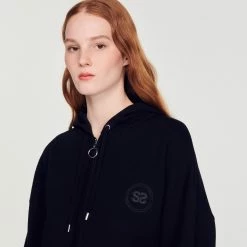 Hot Sale ⭐ Sandro Oversized Zip Sweatshirt Black ???? 9 Hot Sale ⭐ Sandro Oversized Zip Sweatshirt Black ???? -Sandro Shop Sandro SFPCA00614 20 V 3