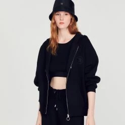 Hot Sale ⭐ Sandro Oversized Zip Sweatshirt Black ???? 10 Hot Sale ⭐ Sandro Oversized Zip Sweatshirt Black ???? -Sandro Shop Sandro SFPCA00614 20 V 4