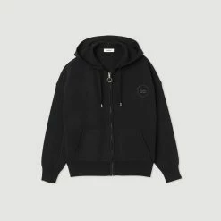 Hot Sale ⭐ Sandro Oversized Zip Sweatshirt Black ???? 13 Hot Sale ⭐ Sandro Oversized Zip Sweatshirt Black ???? -Sandro Shop Sandro SFPCA00614 20 V P