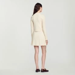 Best Pirce ???? Sandro Knit Cardigan With Ring Details Ecru ???? 11 Best Pirce ???? Sandro Knit Cardigan With Ring Details Ecru ???? -Sandro Shop Sandro SFPCA00616 11 V 5