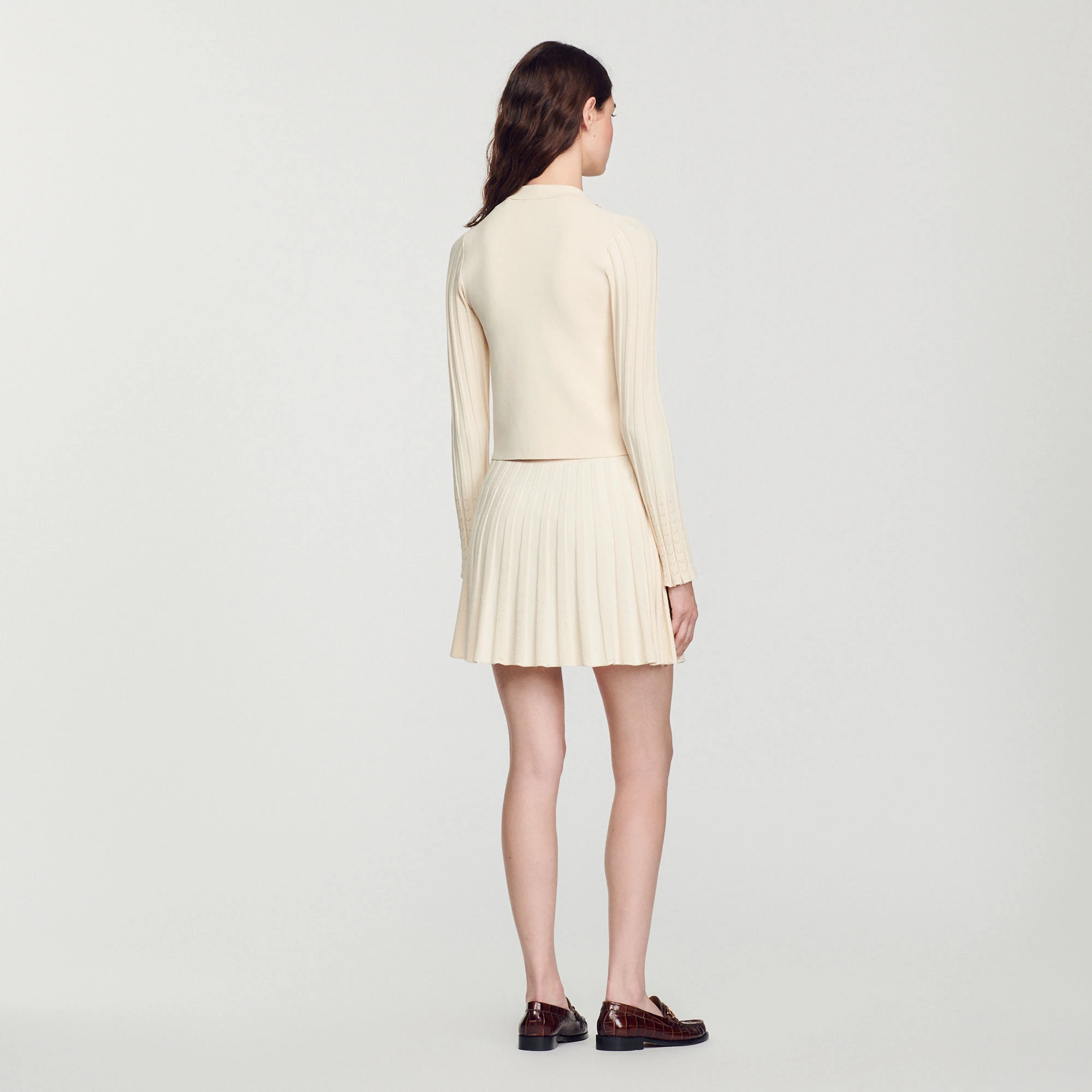 Best Pirce ???? Sandro Knit Cardigan With Ring Details Ecru ???? 5 Best Pirce ???? Sandro Knit Cardigan With Ring Details Ecru ???? - Image 5