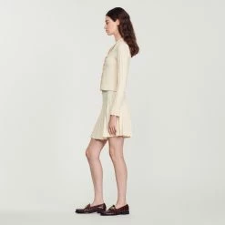 Best Pirce ???? Sandro Knit Cardigan With Ring Details Ecru ???? 12 Best Pirce ???? Sandro Knit Cardigan With Ring Details Ecru ???? -Sandro Shop Sandro SFPCA00616 11 V 6