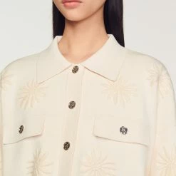 Deals ❤️ Sandro Embroidered Knit ???? Coatigan Ecru ❤️ 9 Deals ❤️ Sandro Embroidered Knit ???? Coatigan Ecru ❤️ -Sandro Shop Sandro SFPCA00621 11 V 3