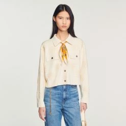 Deals ❤️ Sandro Embroidered Knit ???? Coatigan Ecru ❤️ 10 Deals ❤️ Sandro Embroidered Knit ???? Coatigan Ecru ❤️ -Sandro Shop Sandro SFPCA00621 11 V 4