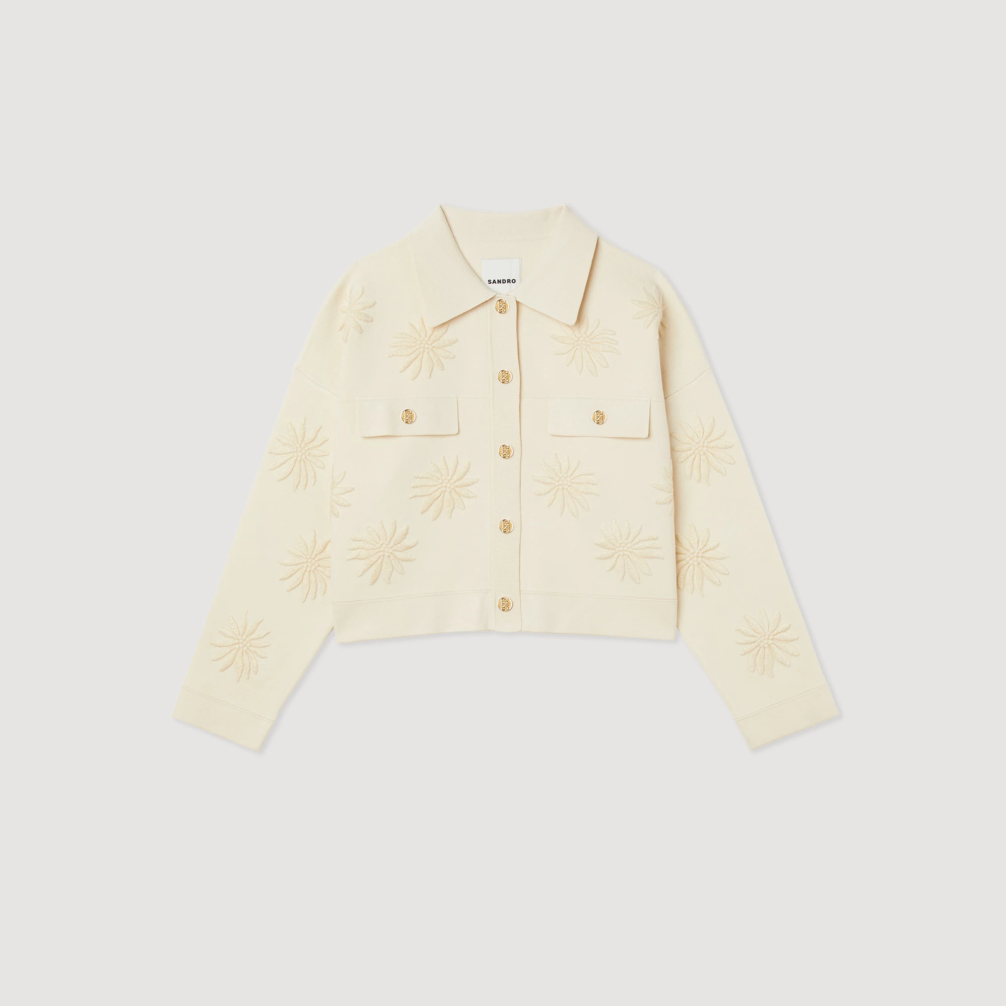 Deals ❤️ Sandro Embroidered Knit ???? Coatigan Ecru ❤️ 7 Deals ❤️ Sandro Embroidered Knit ???? Coatigan Ecru ❤️ - Image 7