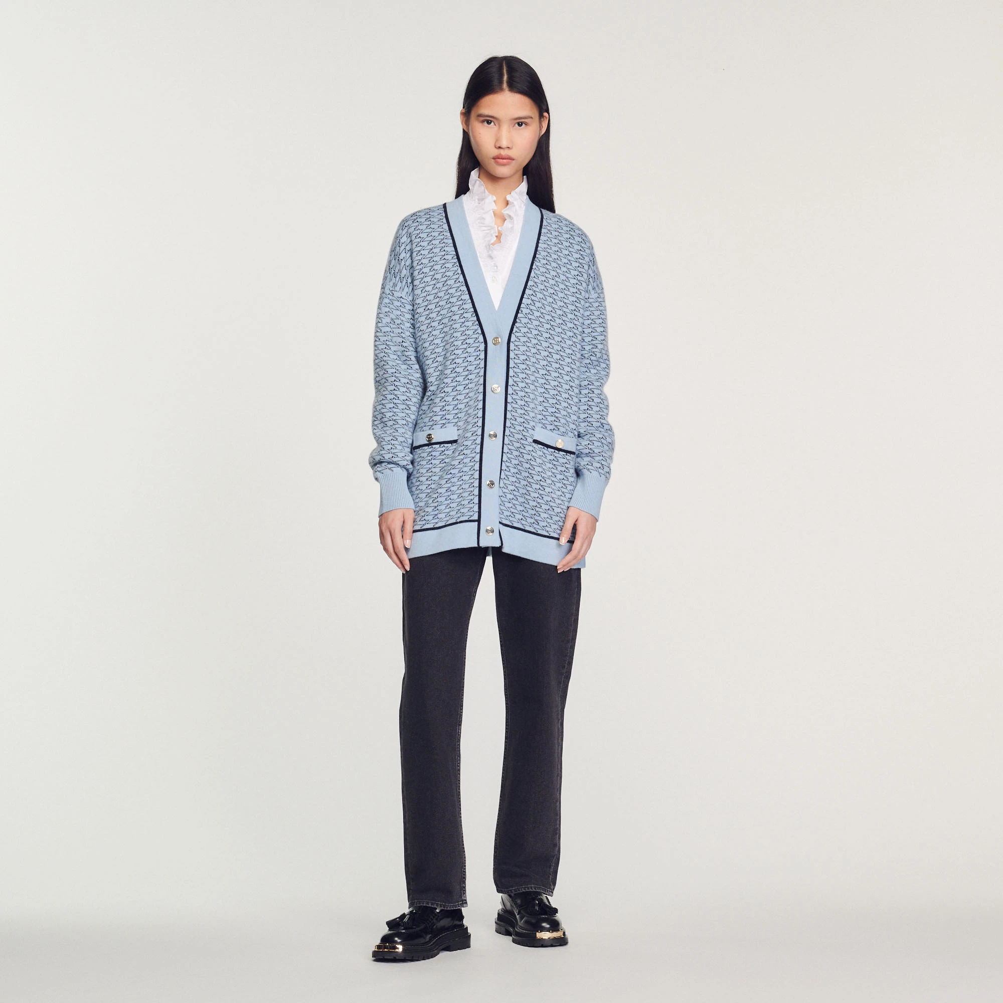 Brand new ???? Sandro Oversized Printed ???? Coatigan Sky Blue ???? 2 Brand new ???? Sandro Oversized Printed ???? Coatigan Sky Blue ???? - Image 2