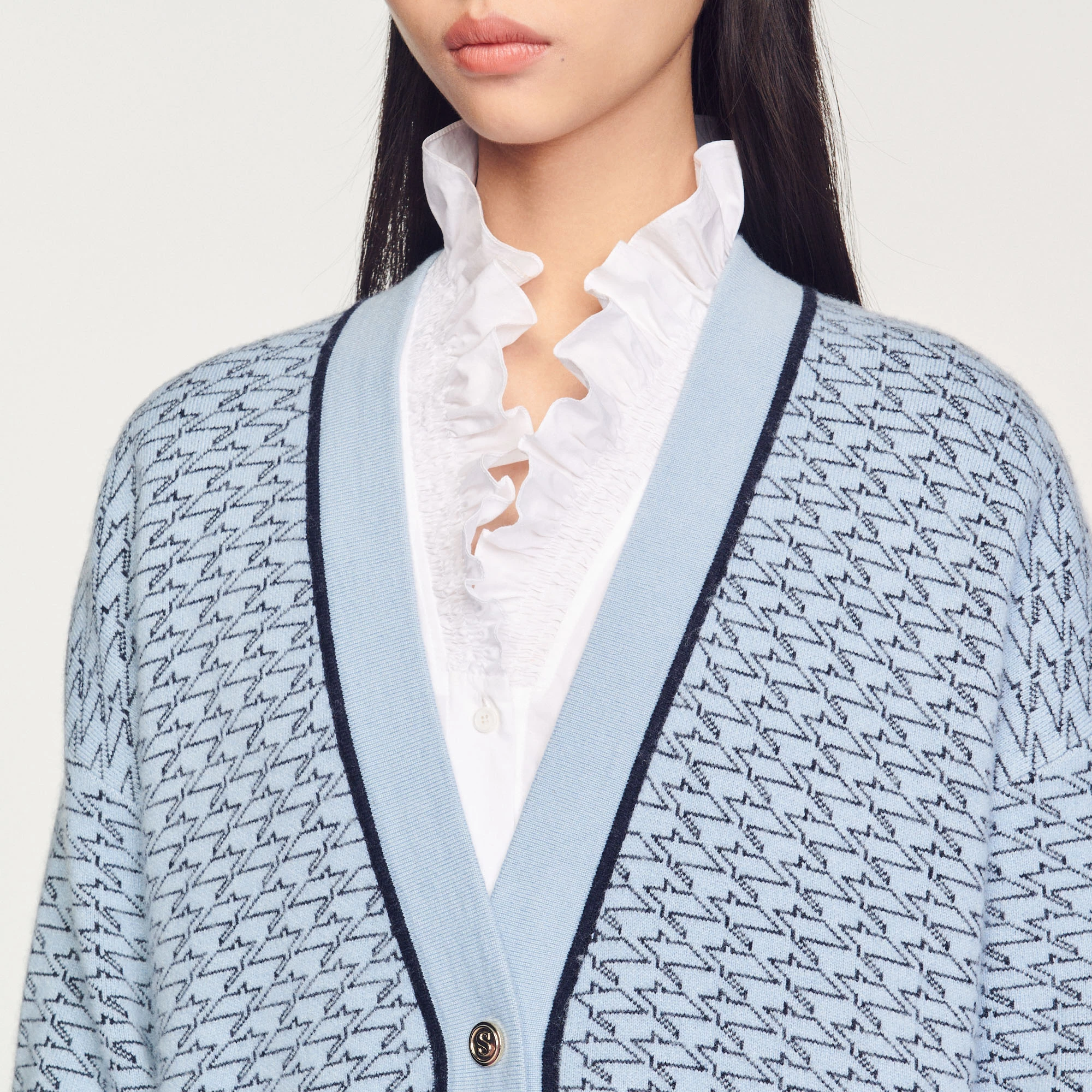 Brand new ???? Sandro Oversized Printed ???? Coatigan Sky Blue ???? 3 Brand new ???? Sandro Oversized Printed ???? Coatigan Sky Blue ???? - Image 3