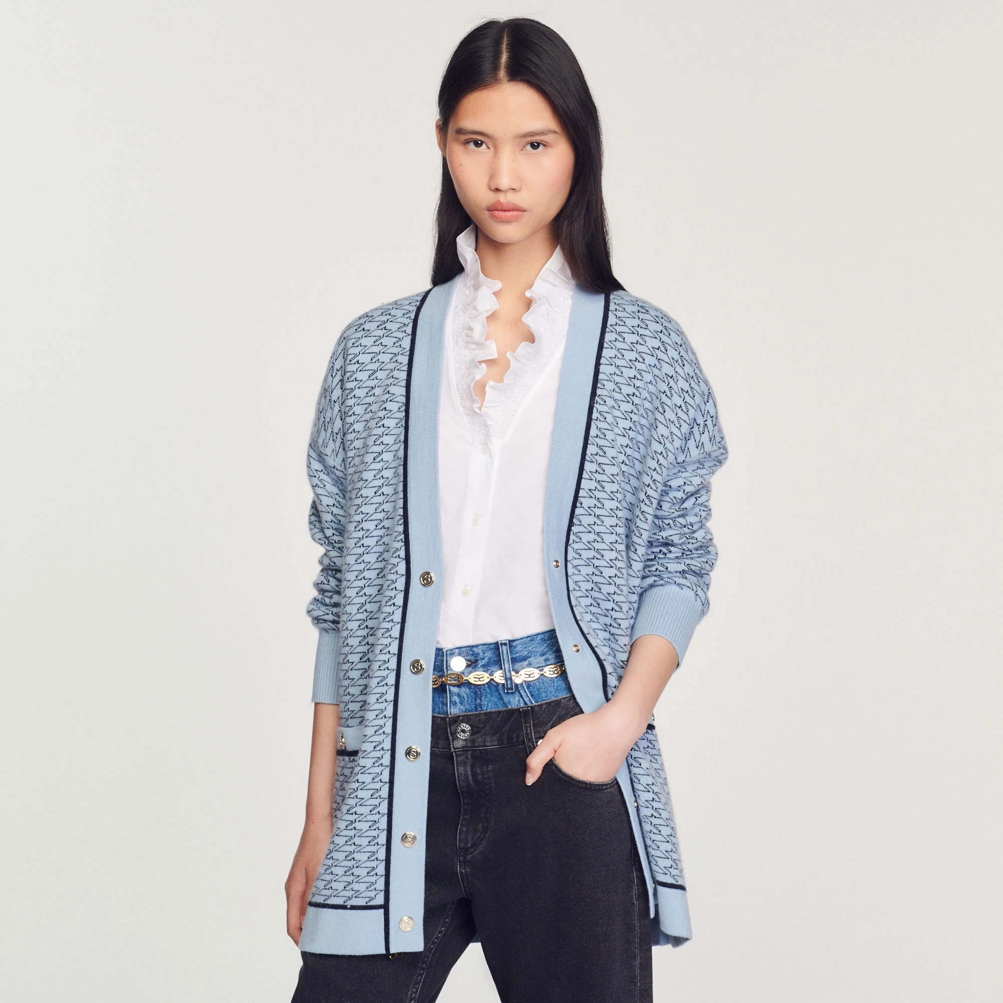 Brand new ???? Sandro Oversized Printed ???? Coatigan Sky Blue ???? 4 Brand new ???? Sandro Oversized Printed ???? Coatigan Sky Blue ???? - Image 4