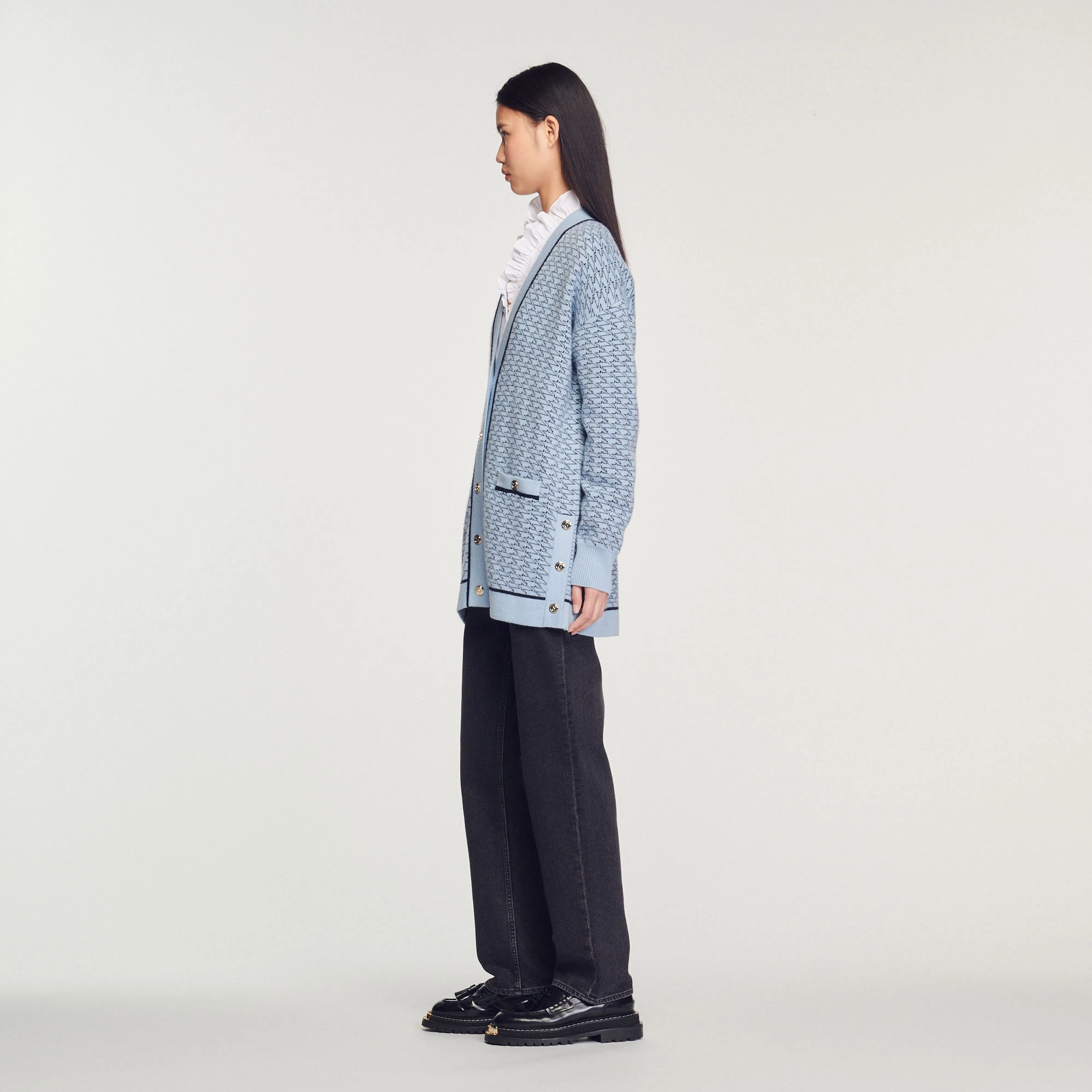 Brand new ???? Sandro Oversized Printed ???? Coatigan Sky Blue ???? 6 Brand new ???? Sandro Oversized Printed ???? Coatigan Sky Blue ???? - Image 6