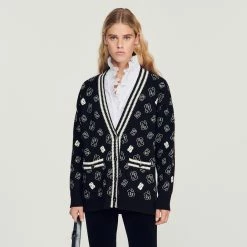 Best reviews of ???? Sandro Logo ???? Coatigan Black ⌛