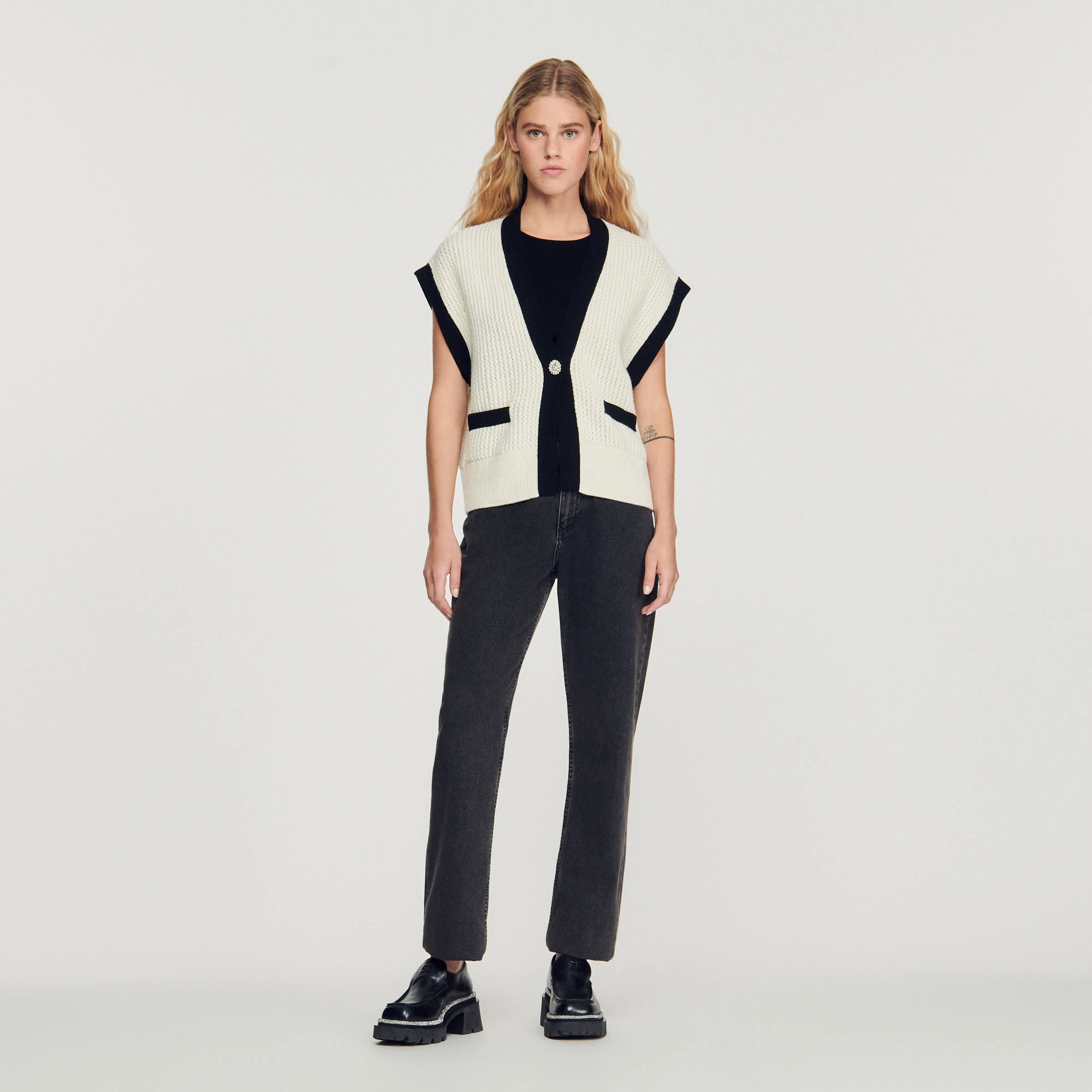 Best deal ???? Sandro Sleeveless Cardigan Ecru ⌛ 2 Best deal ???? Sandro Sleeveless Cardigan Ecru ⌛ - Image 2