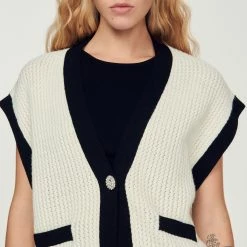 Best deal ???? Sandro Sleeveless Cardigan Ecru ⌛ 9 Best deal ???? Sandro Sleeveless Cardigan Ecru ⌛ -Sandro Shop Sandro SFPCA00647 11 V 3