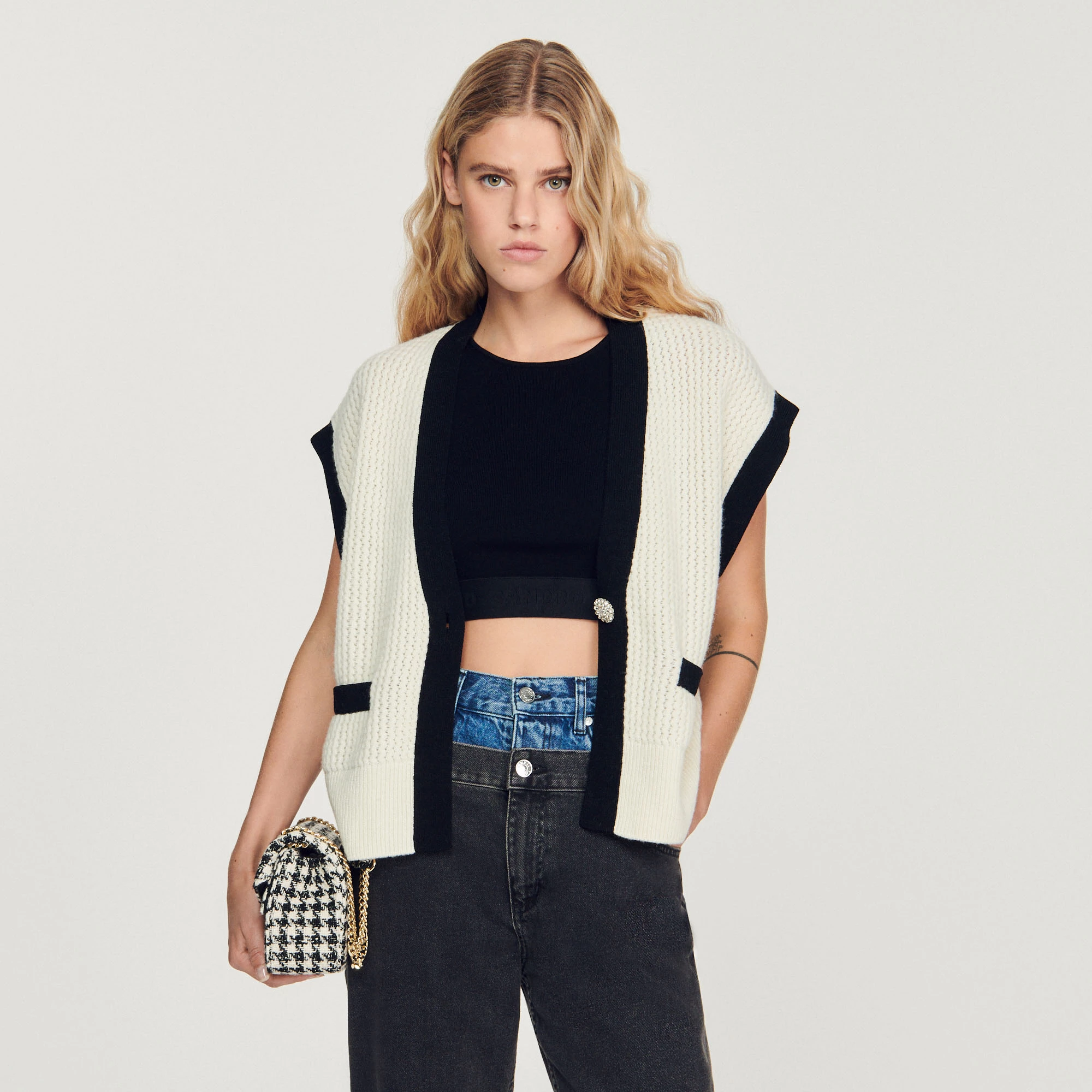 Best deal ???? Sandro Sleeveless Cardigan Ecru ⌛ 4 Best deal ???? Sandro Sleeveless Cardigan Ecru ⌛ - Image 4