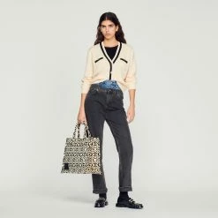 Outlet ???? Sandro Cable-knit Cardigan Ecru ????