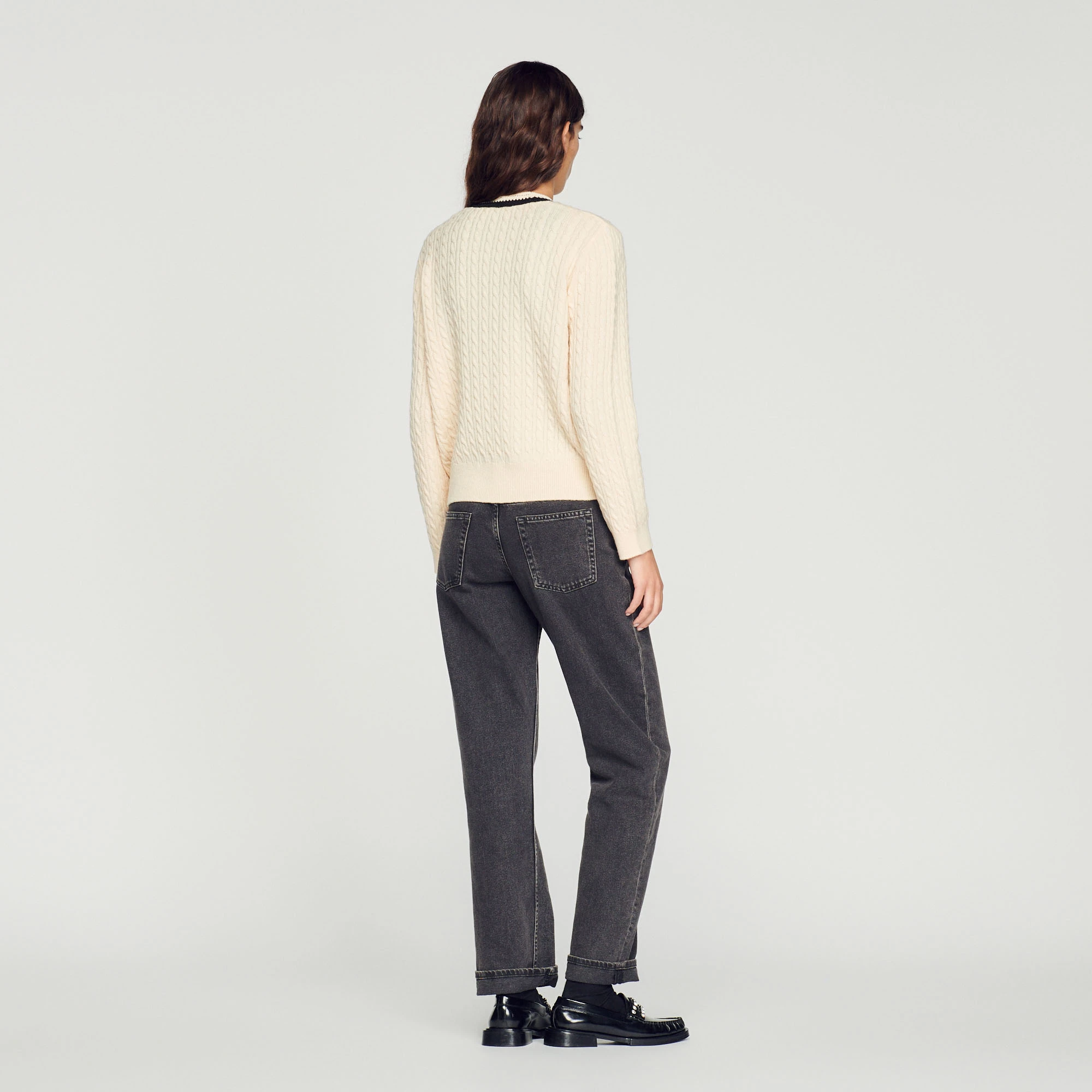 Outlet ???? Sandro Cable-knit Cardigan Ecru ???? 5 Outlet ???? Sandro Cable-knit Cardigan Ecru ???? - Image 5